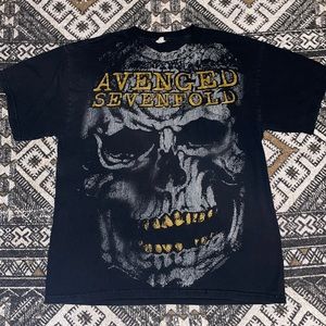 Avenged sevenfold band tee heavy metal skull print